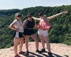The actress enjoys hanging out with friends and went to see Tewls Fall's for the purpose.